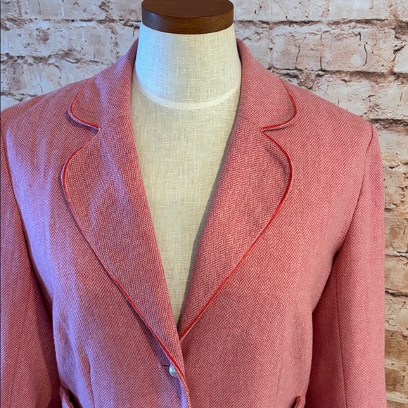 Vintage Andrew & Co pink, herringbone wool blazer - Picture 6 of 13